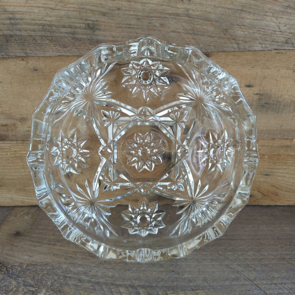 Vintage 1960 Prescut Clear by Anchor Hocking Glass Double Ashtray Made in USA